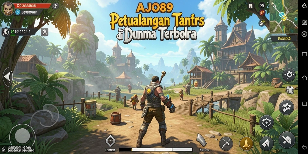 Tampilan aksi seru dalam dunia terbuka AJO89.