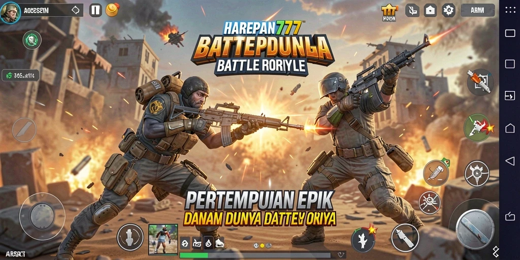 Tangkapan layar gameplay HARAPAN777 dengan aksi pertempuran intens.