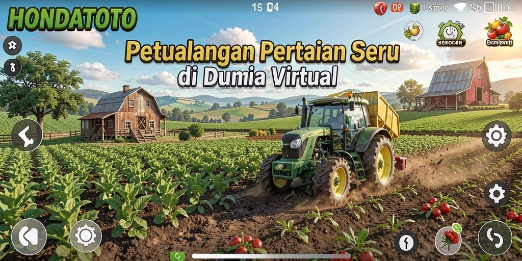 Tampilan gameplay <strong>HONDATOTO</strong> yang menawan saat bertani dengan teman-teman.