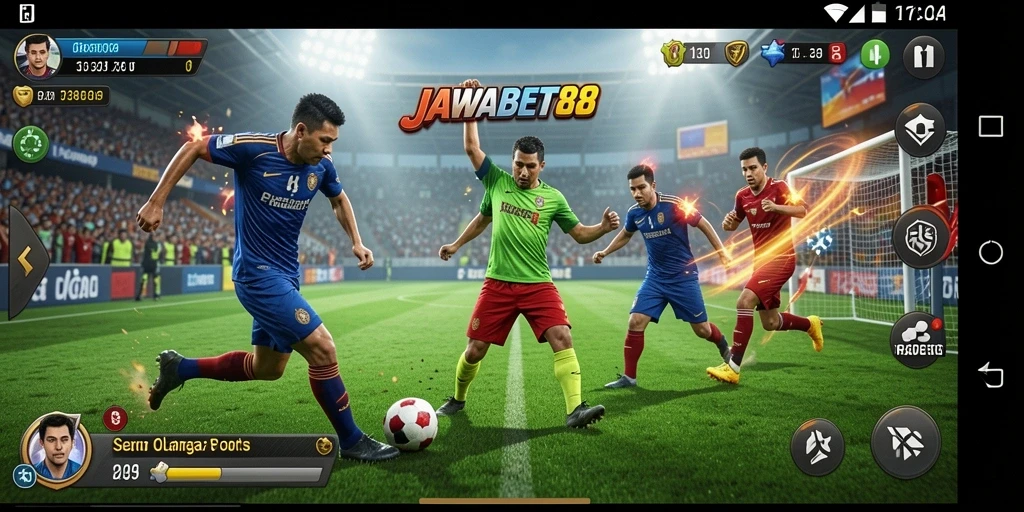 Screenshot utama JAWABET88 menampilkan aksi kompetisi menarik di lapangan.