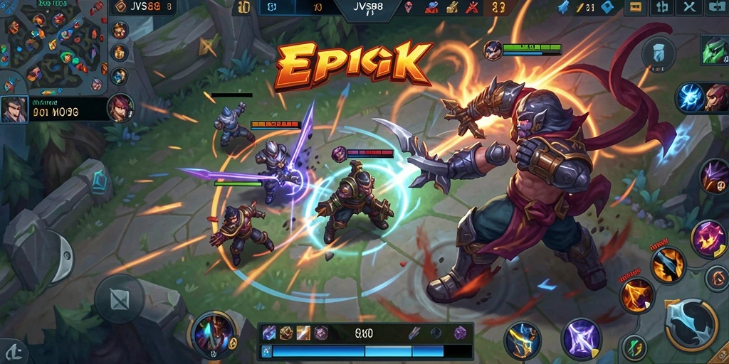 Screenshot gameplay JVS88 menampilkan aksi pertarungan yang dinamis.