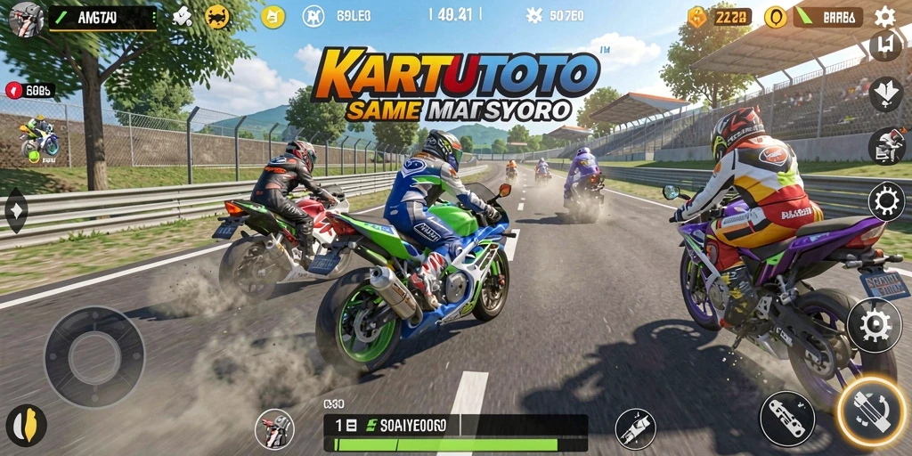 Tangkapan layar KARTUTOTO menampilkan balapan motor yang seru dan cepat.