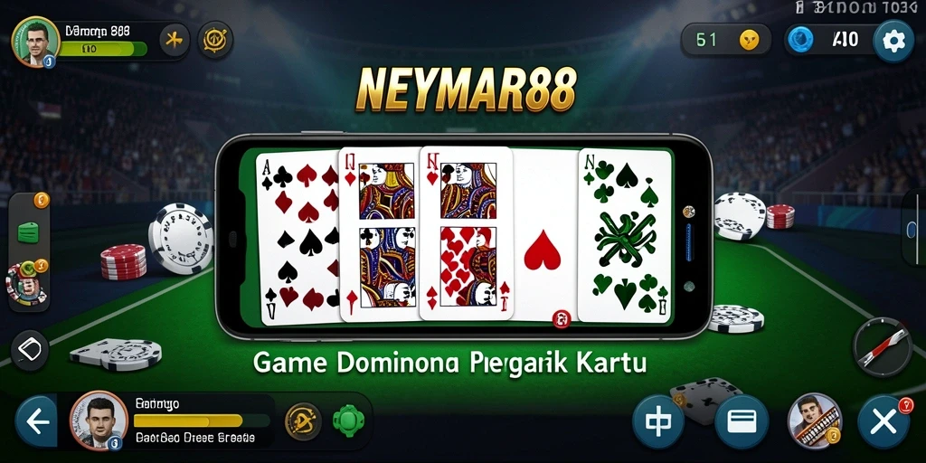 Tampilan gameplay menarik dari NEYMAR88 yang menampilkan permainan domino yang seru.