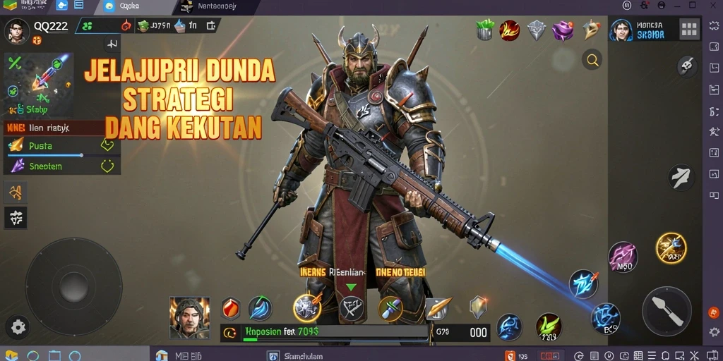 Tampilan utama gameplay QQ222 dengan pertempuran strategi yang seru.