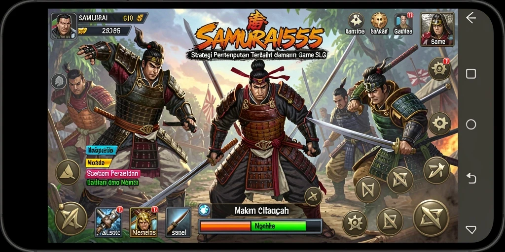Tampilkan gameplay mendebarkan dari SAMURAI555 dalam pertempuran strategis.