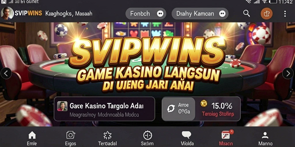 Tampilan gameplay Live Casino yang mendebarkan dan interaktif di SVIPWINS.